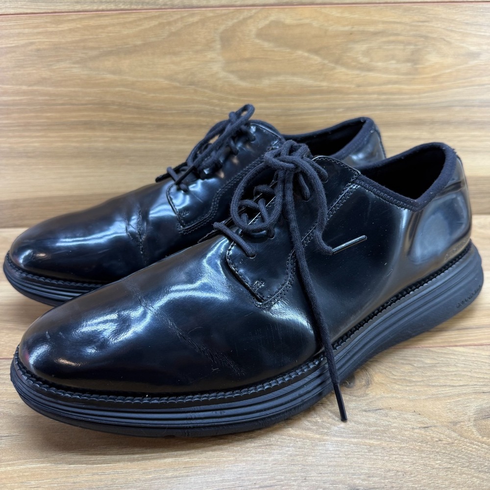 Cole Haan Original Grand Postman Oxford Mens 12 M Black Patent Leather Business - Picture 3 of 11